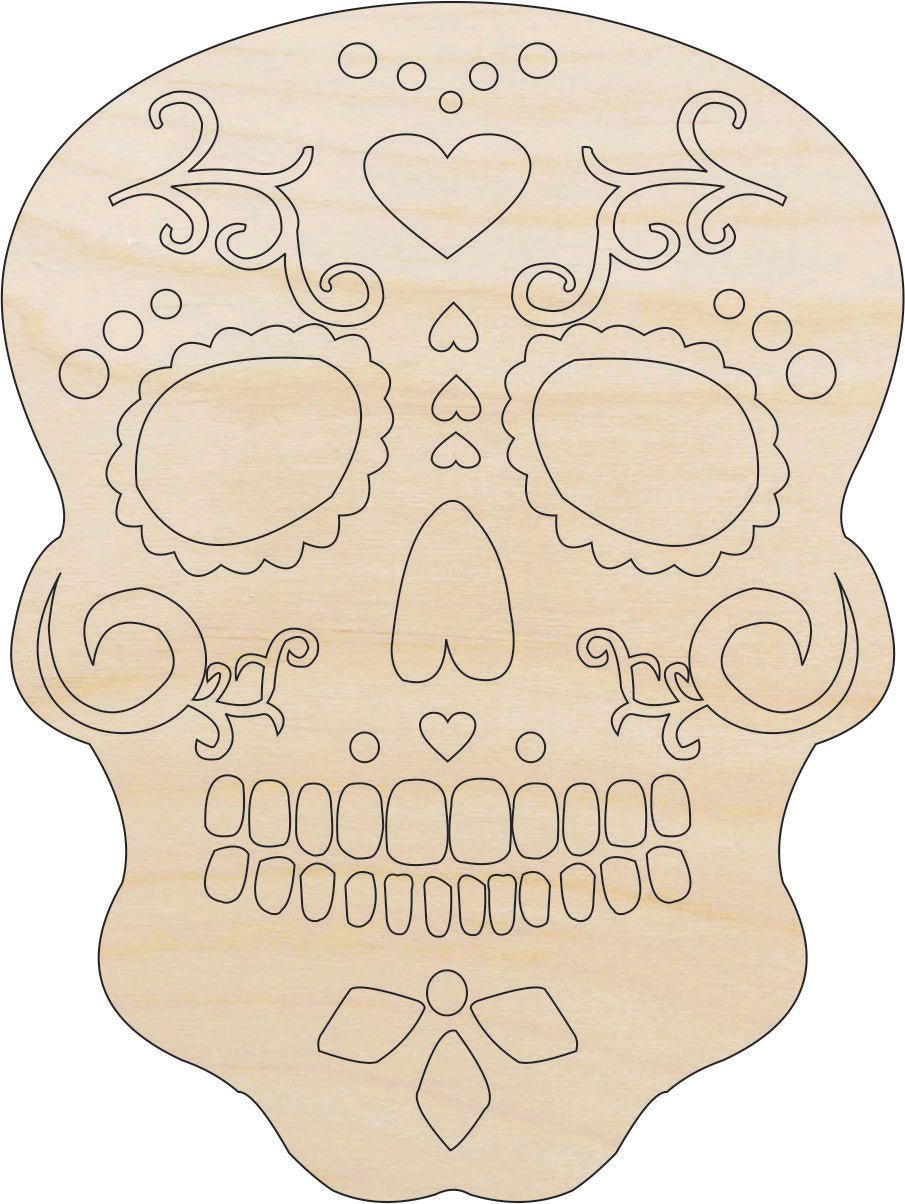 Dead Skull Wood Craft Shape – Laser Cut Baltic Birch Unfinished DIY Wood Art Supplies SKL11 - The Wood Shape Store