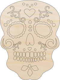 Dead Skull Wood Craft Shape – Laser Cut Baltic Birch Unfinished DIY Wood Art Supplies SKL11 - The Wood Shape Store