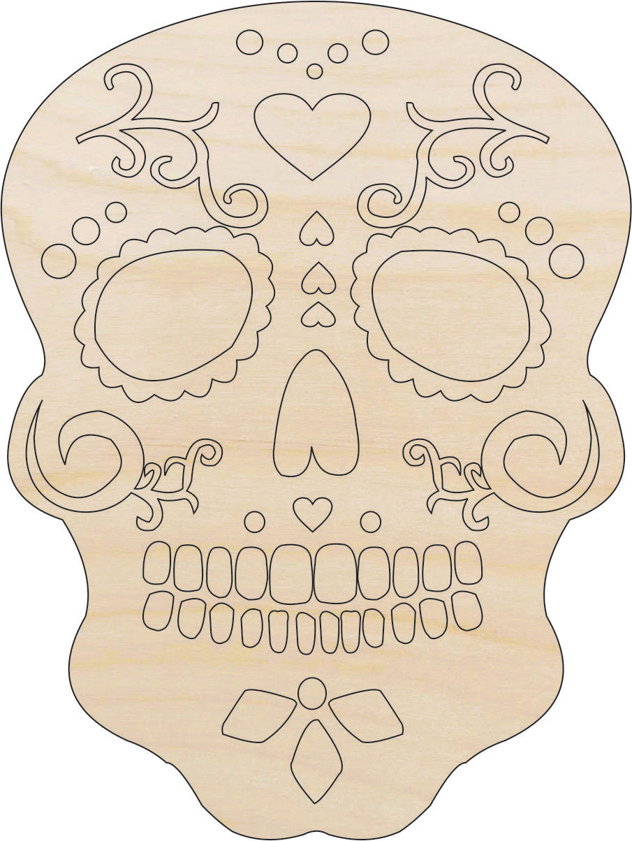 Skull - Laser Cut Out Unfinished Wood Craft Shape SKL11 Skull - Laser Cut Out Unfinished Wood Craft Shape SKL11