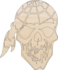 Pirate Skull Wood Craft Shape - Laser Cut Baltic Birch Unfinished DIY Wood Art Supplies SKL14 - The Wood Shape Store