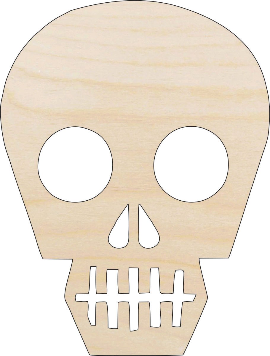 Skull Wood Craft Shape - Laser Cut Baltic Birch Unfinished DIY Wood Art Supplies SKL21 - The Wood Shape Store