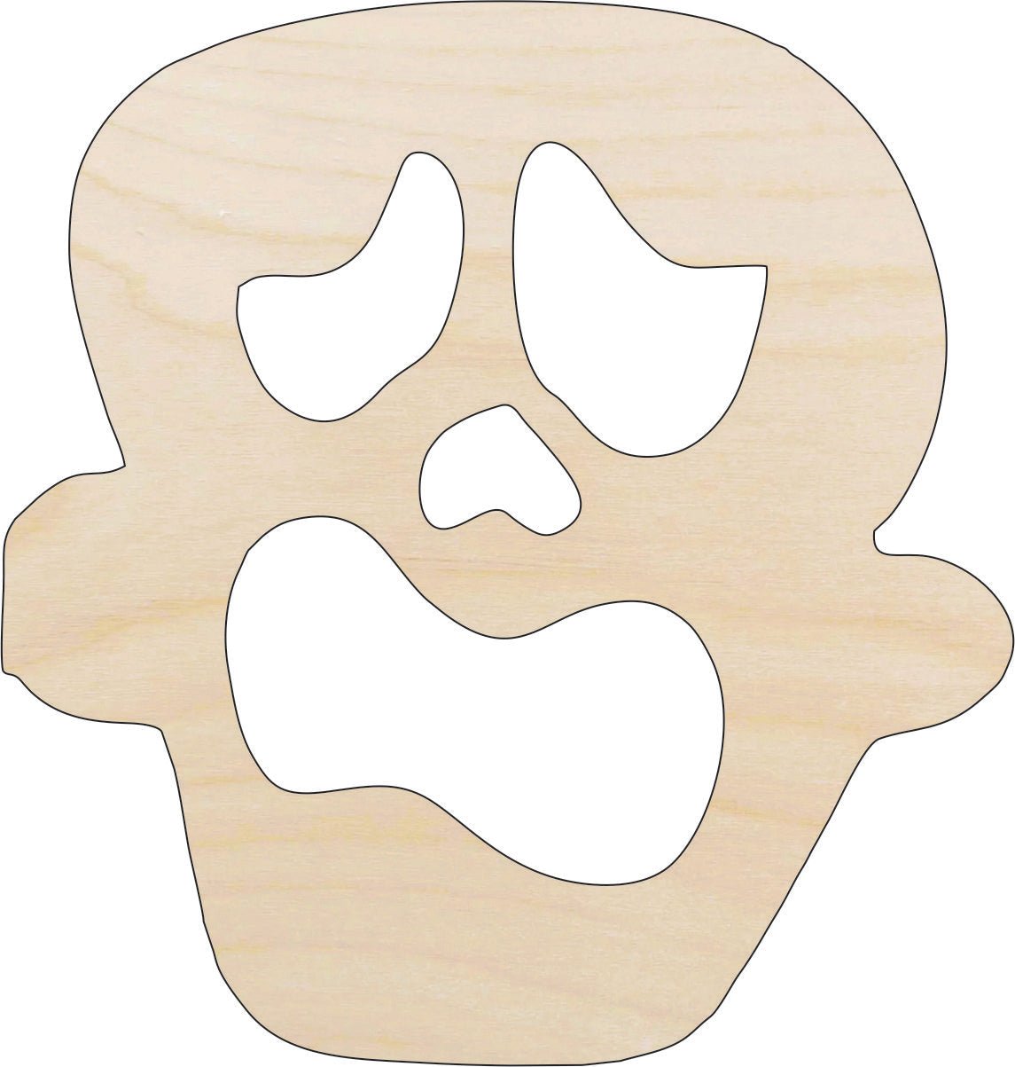 Scary Skull Wood Craft Shape - Laser Cut Baltic Birch Unfinished DIY Wood Art Supplies SKL27 - The Wood Shape Store