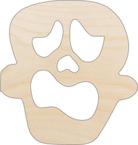 Scary Skull Wood Craft Shape - Laser Cut Baltic Birch Unfinished DIY Wood Art Supplies SKL27 - The Wood Shape Store