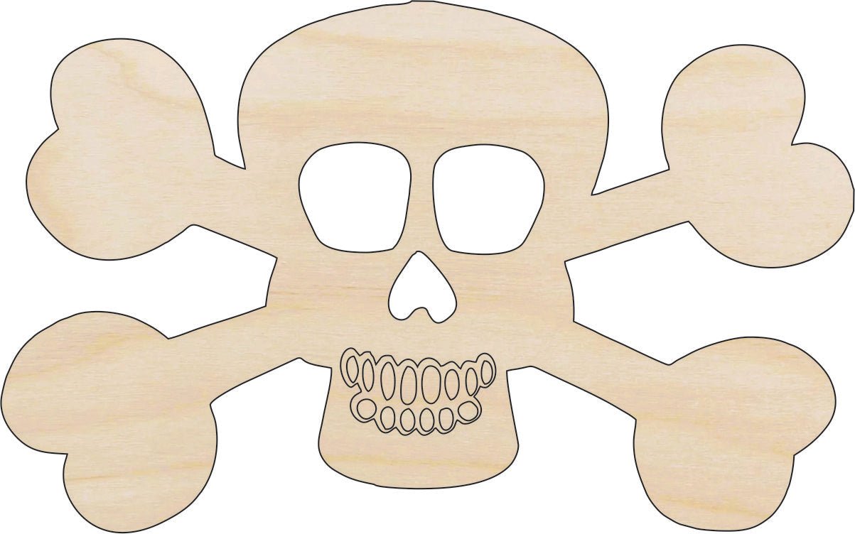 Skull Wood Craft Shape - Laser Cut Baltic Birch Unfinished DIY Wood Art Supplies SKL3 - The Wood Shape Store