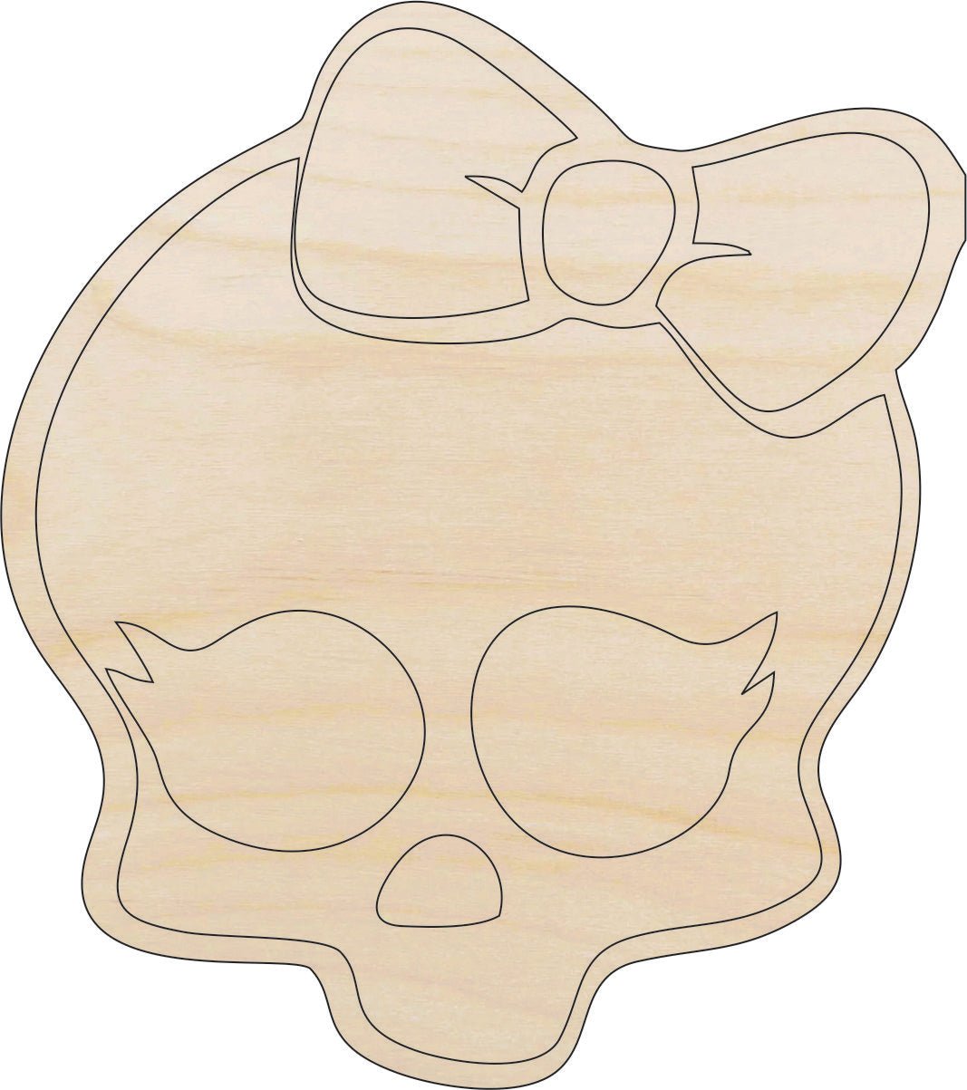 Skull Wood Craft Shape - Laser Cut Baltic Birch Unfinished DIY Wood Art Supplies SKL5 - The Wood Shape Store