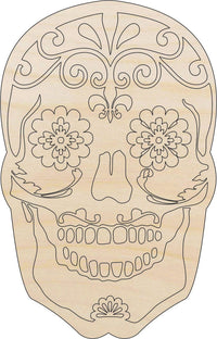 Skull Wood Craft Shape - Laser Cut Baltic Birch Unfinished DIY Wood Art Supplies SKL6 - The Wood Shape Store