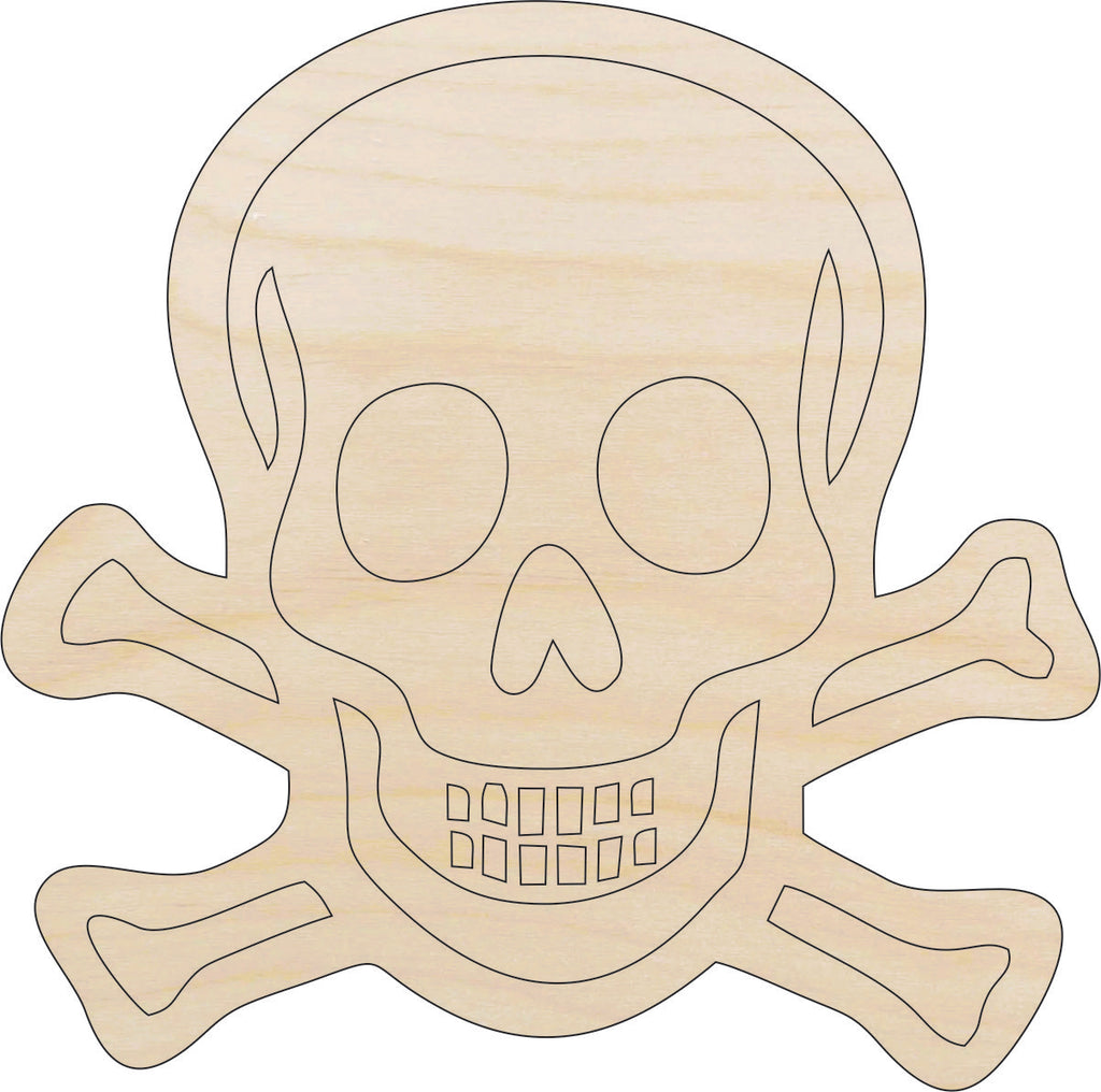 Skull & Crossbones - Laser Cut Wood Shape SKL7