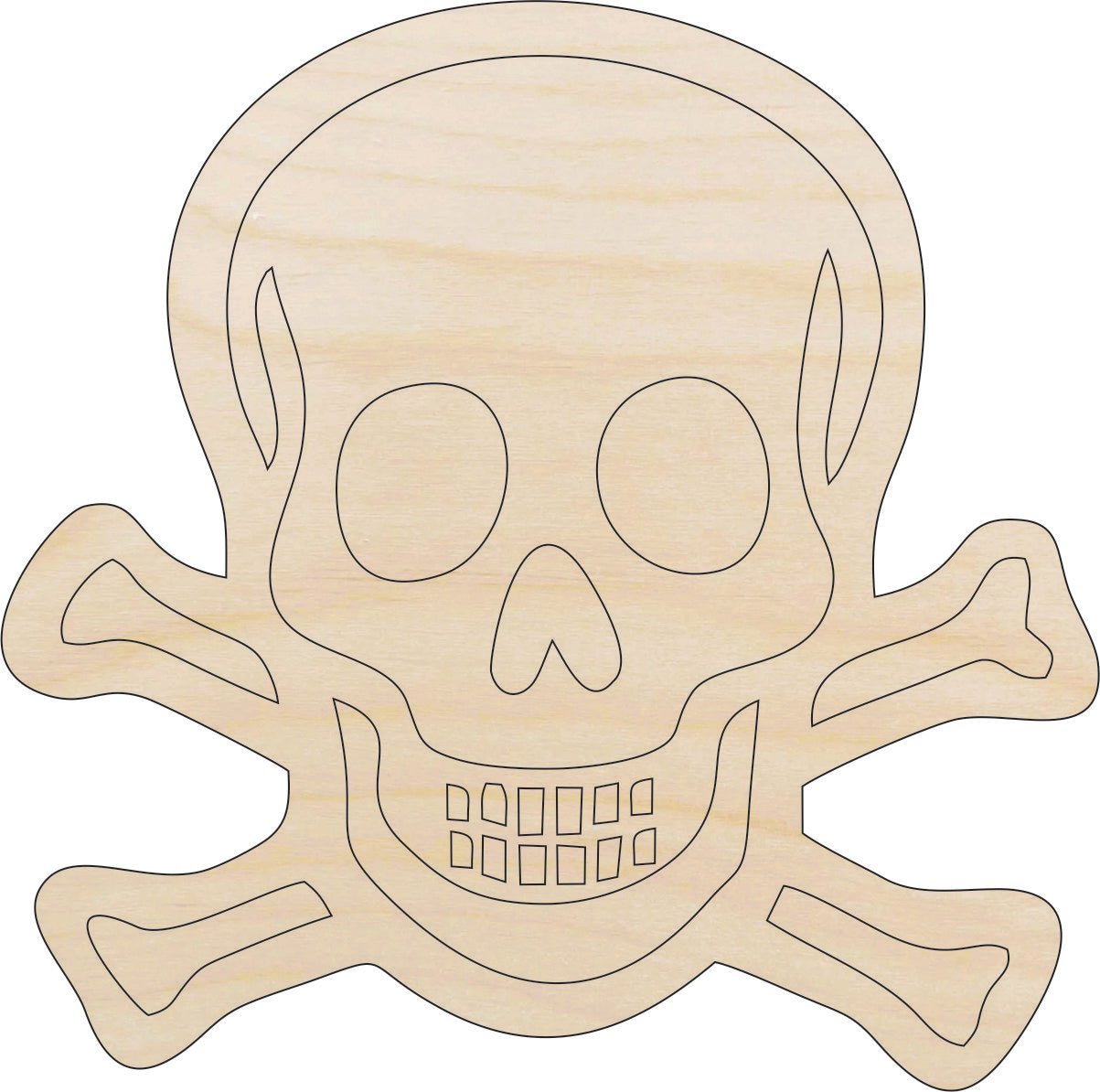 Skull Wood Craft Shape - Laser Cut Baltic Birch Unfinished DIY Wood Art Supplies SKL7 - The Wood Shape Store