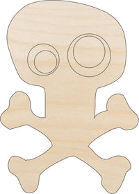 Skull Wood Craft Shape - Laser Cut Baltic Birch Unfinished DIY Wood Art Supplies SKL9 - The Wood Shape Store