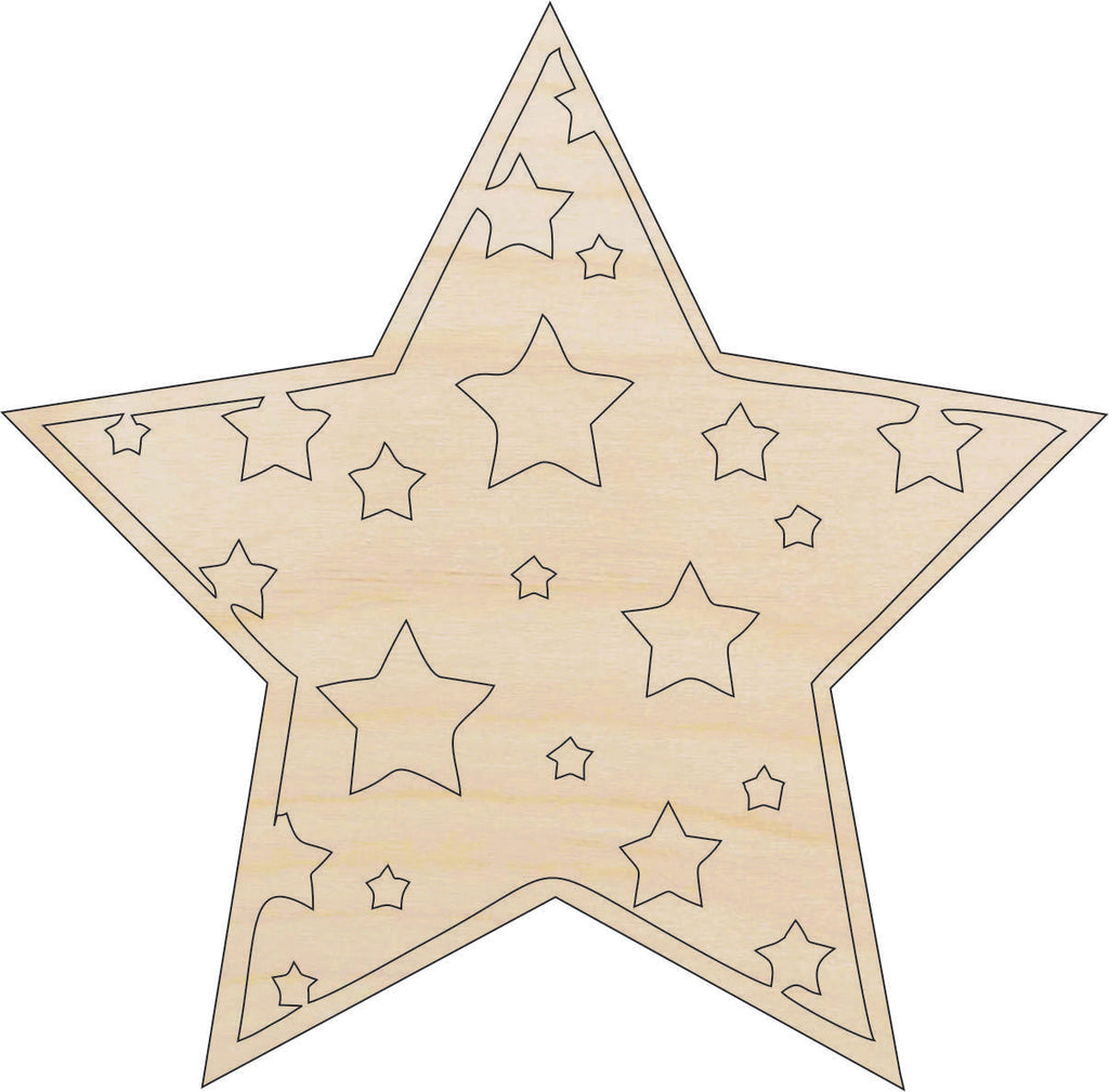 Star - Laser Cut Out Unfinished Wood Craft Shape SKY10