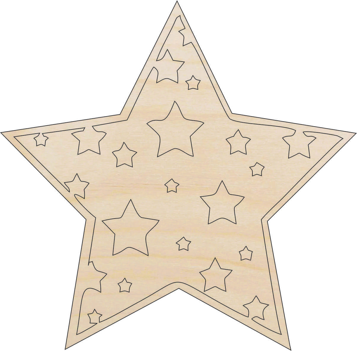 Star - Laser Cut Out Unfinished Wood Craft Shape SKY10 Star - Laser Cut Out Unfinished Wood Craft Shape SKY10