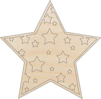Star Wood Craft Shape - Laser Cut Baltic Birch Unfinished DIY Wood Art Supplies SKY10 - The Wood Shape Store