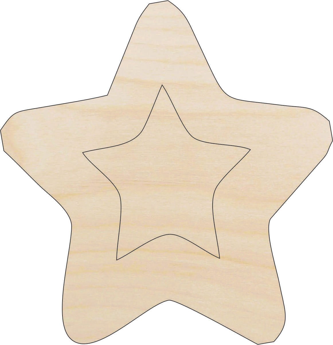 Star Wood Craft Shape - Laser Cut Baltic Birch Unfinished DIY Wood Art Supplies SKY11 - The Wood Shape Store