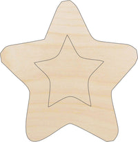 Star Wood Craft Shape - Laser Cut Baltic Birch Unfinished DIY Wood Art Supplies SKY11 - The Wood Shape Store