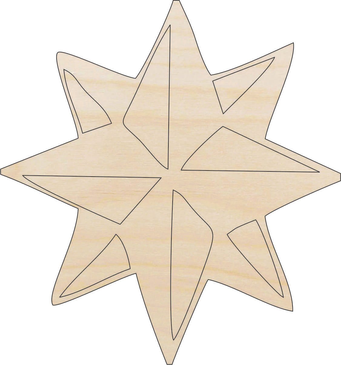 Star Wood Craft Shape - Laser Cut Baltic Birch Unfinished DIY Wood Art Supplies SKY12 - The Wood Shape Store