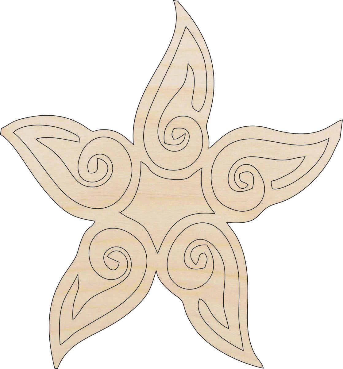 Star Wood Craft Shape - Laser Cut Baltic Birch Unfinished DIY Wood Art Supplies SKY13 - The Wood Shape Store