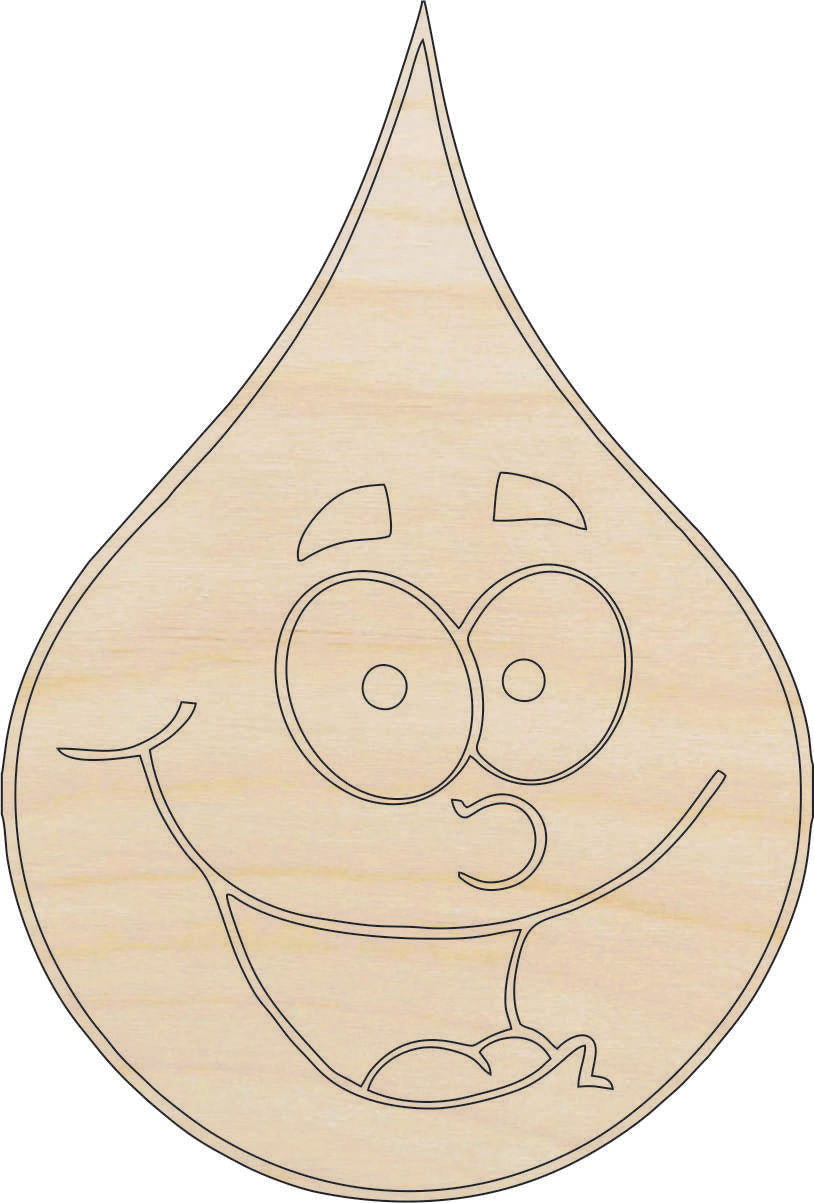 Sky Raindrop - Laser Cut Out Unfinished Wood Craft Shape SKY15