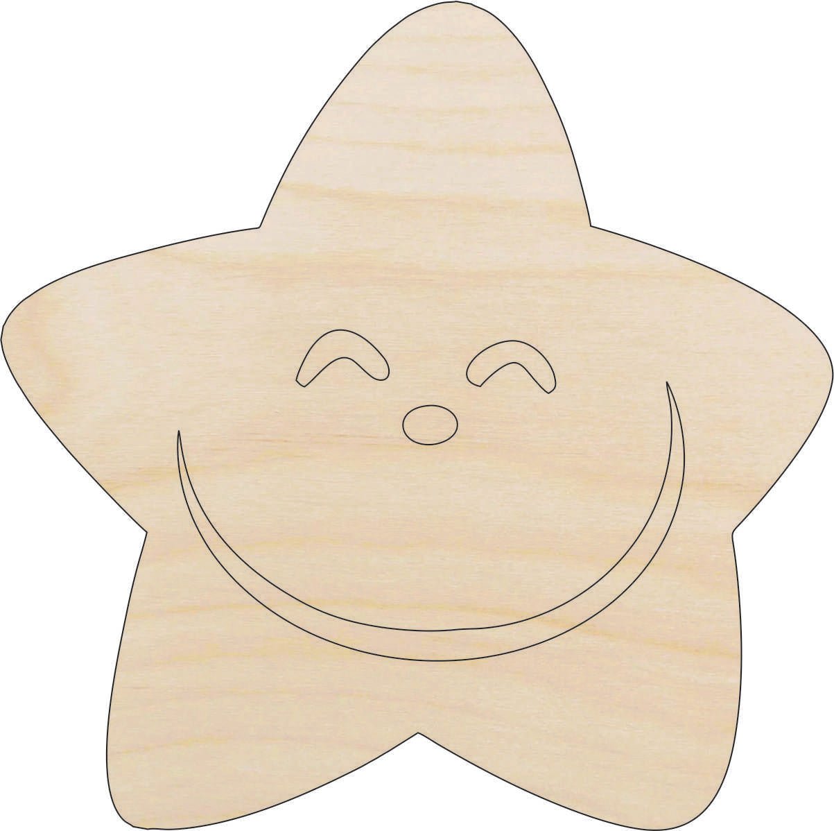 Star Wood Craft Shape - Laser Cut Baltic Birch Unfinished DIY Wood Art Supplies SKY17 - The Wood Shape Store
