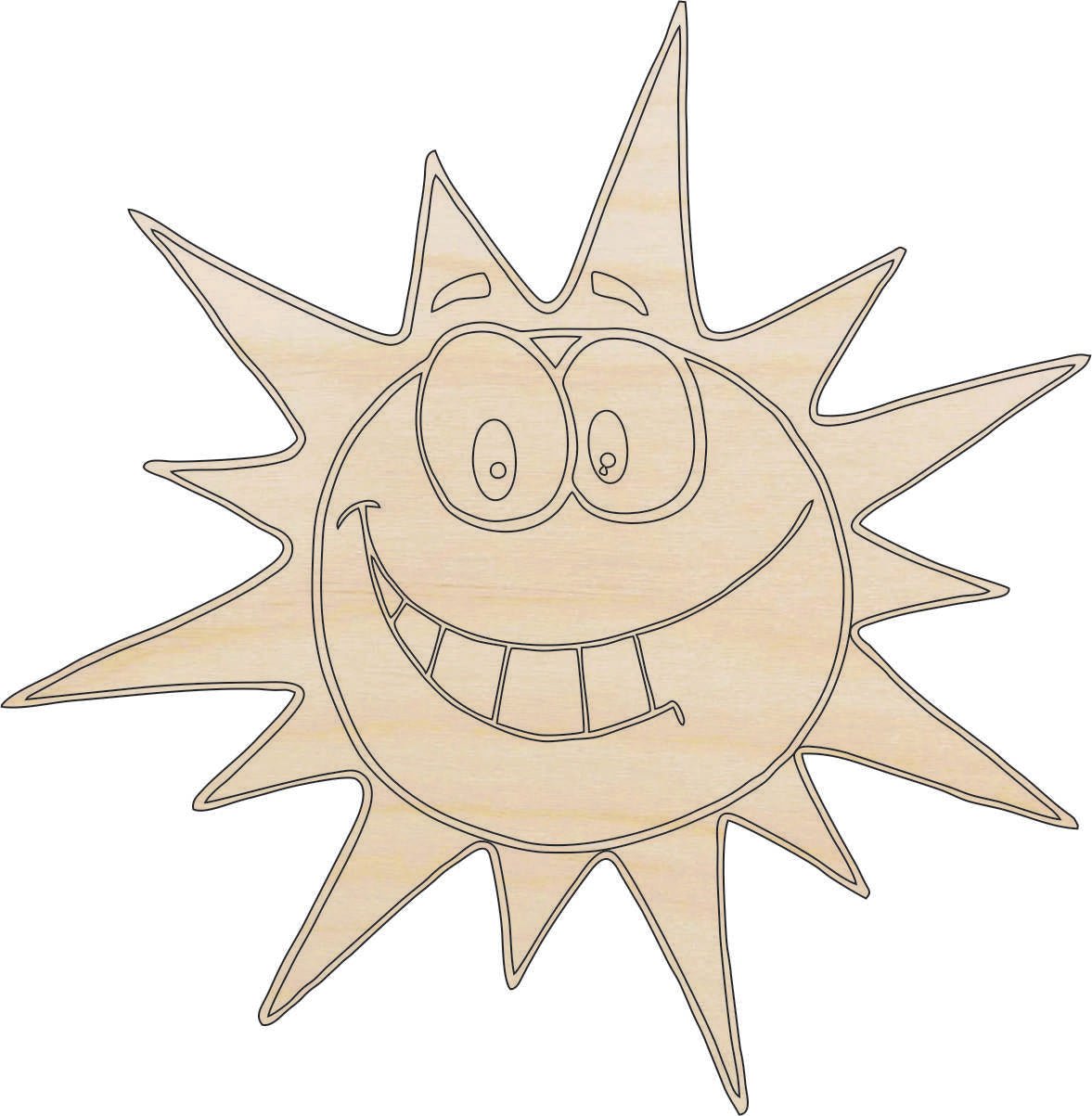 Sun Wood Craft Shape - Laser Cut Baltic Birch Unfinished DIY Wood Art Supplies SKY18 - The Wood Shape Store