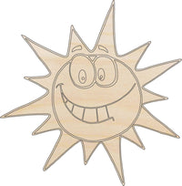 Sun Wood Craft Shape - Laser Cut Baltic Birch Unfinished DIY Wood Art Supplies SKY18 - The Wood Shape Store