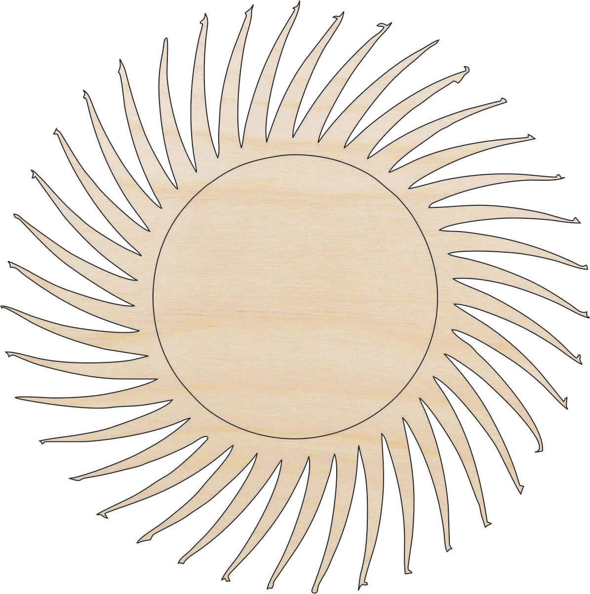 Sun Wood Craft Shape - Laser Cut Baltic Birch Unfinished DIY Wood Art Supplies SKY19 - The Wood Shape Store
