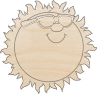 Sun Wood Craft Shape - Laser Cut Baltic Birch Unfinished DIY Wood Art Supplies SKY21 - The Wood Shape Store