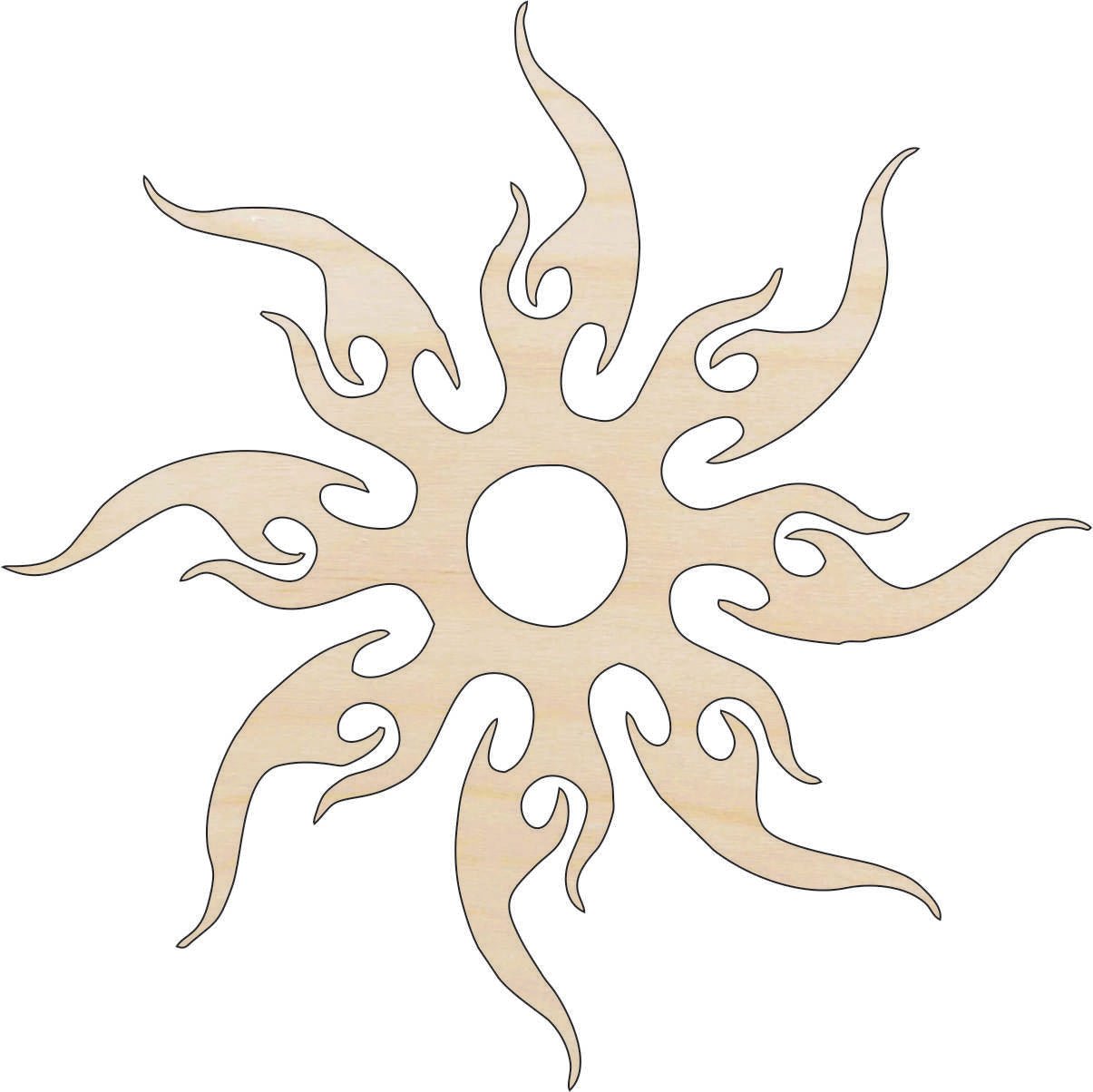 Sun Wood Craft Shape - Laser Cut Baltic Birch Unfinished DIY Wood Art Supplies SKY23 - The Wood Shape Store