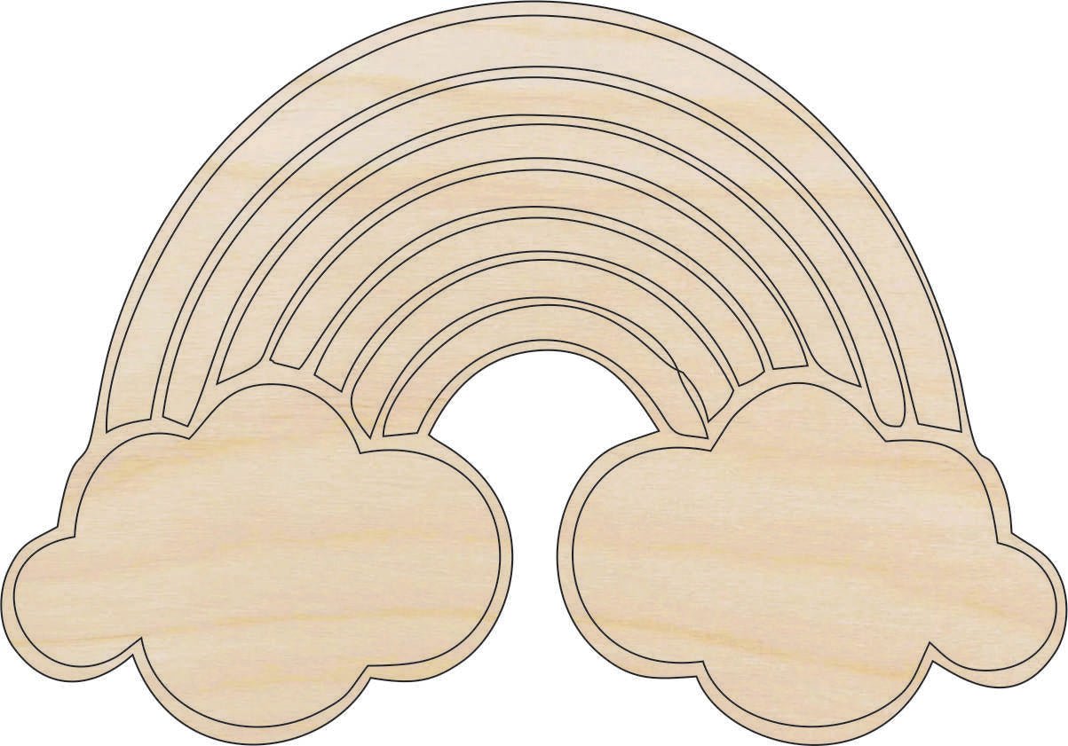 Rainbow Wood Craft Shape - Laser Cut Baltic Birch Unfinished DIY Wood Art Supplies 25 - The Wood Shape Store