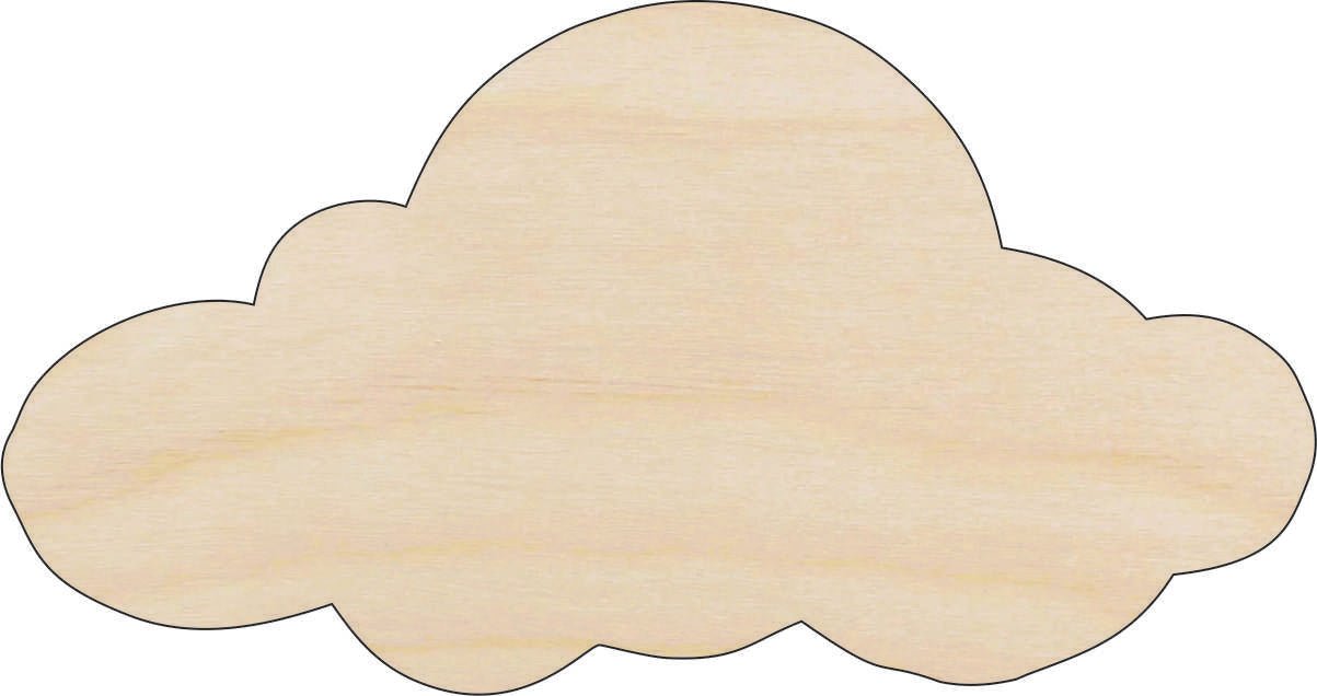 Cloud Wood Craft Shape - Laser Cut Baltic Birch Unfinished DIY Wood Art Supplies SKY26 - The Wood Shape Store