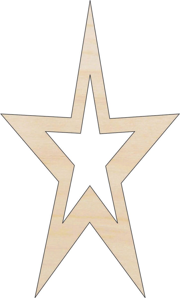 Star Wood Craft Shape - Laser Cut Baltic Birch Unfinished DIY Wood Art Supplies SKY27 - The Wood Shape Store