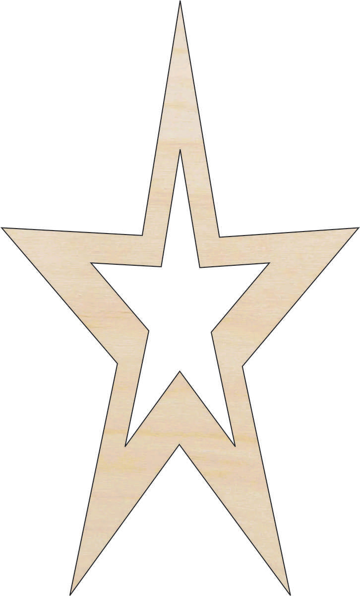 Star - Laser Cut Out Unfinished Wood Craft Shape SKY27 Star - Laser Cut Out Unfinished Wood Craft Shape SKY27