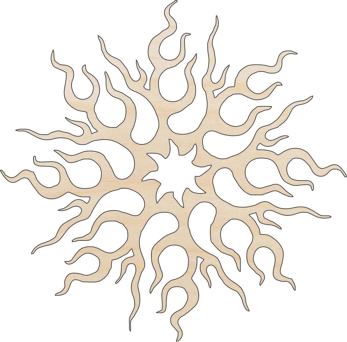 Sun Wood Craft Shape - Laser Cut Baltic Birch Unfinished DIY Wood Art Supplies SKY29 - The Wood Shape Store