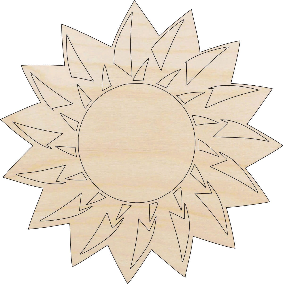 Sun Wood Craft Shape - Laser Cut Baltic Birch Unfinished DIY Wood Art Supplies SKY31 - The Wood Shape Store