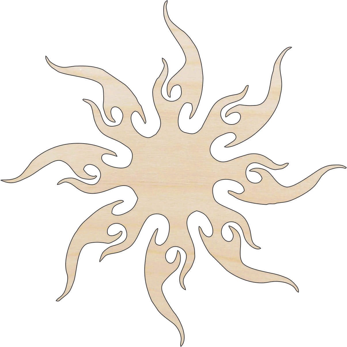 Sun Wood Craft Shape - Laser Cut Baltic Birch Unfinished DIY Wood Art Supplies SKY36 - The Wood Shape Store
