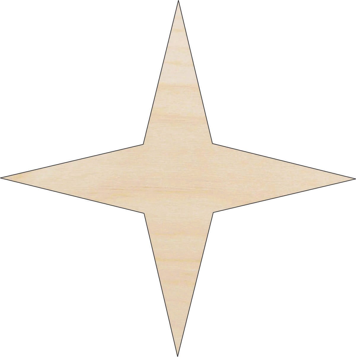 Star Wood Craft Shape - Laser Cut Baltic Birch Unfinished DIY Wood Art Supplies SKY37 - The Wood Shape Store