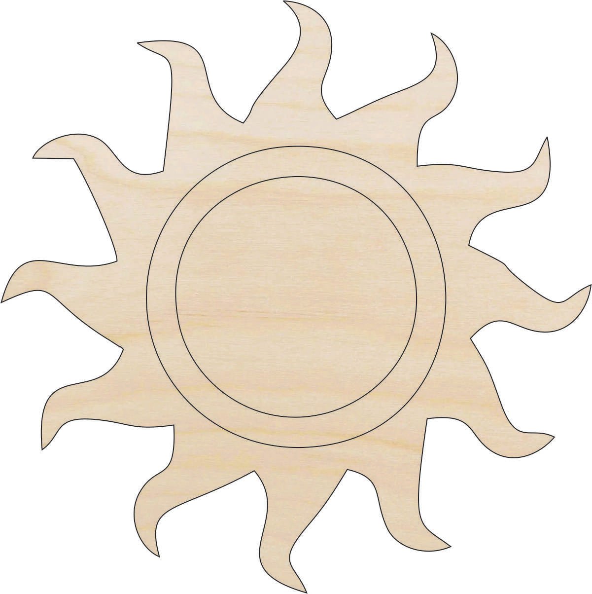 Sun Wood Craft Shape - Laser Cut Baltic Birch Unfinished DIY Wood Art Supplies SKY39 - The Wood Shape Store