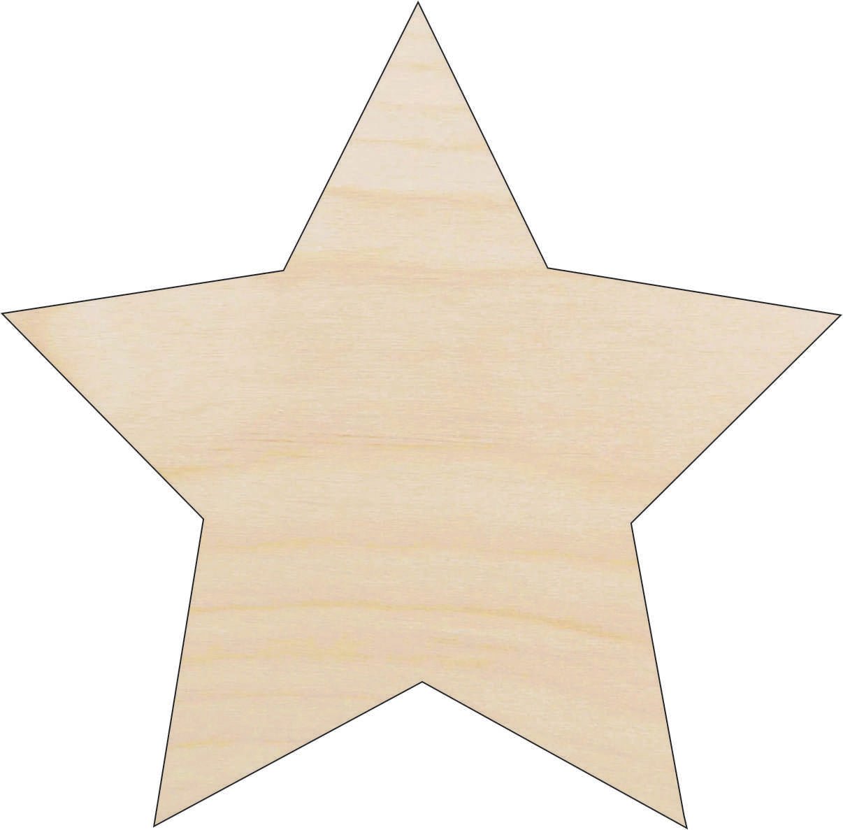Star Wood Craft Shape - Laser Cut Baltic Birch Unfinished DIY Wood Art Supplies SKY44 - The Wood Shape Store