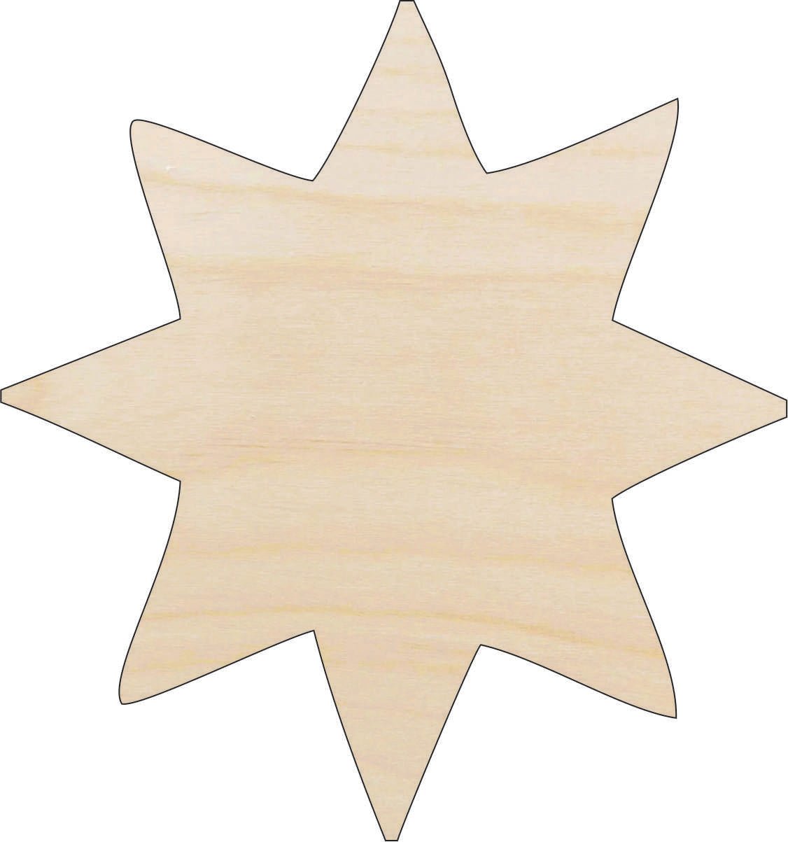 Star Wood Craft Shape - Laser Cut Baltic Birch Unfinished DIY Wood Art Supplies SKY46 - The Wood Shape Store