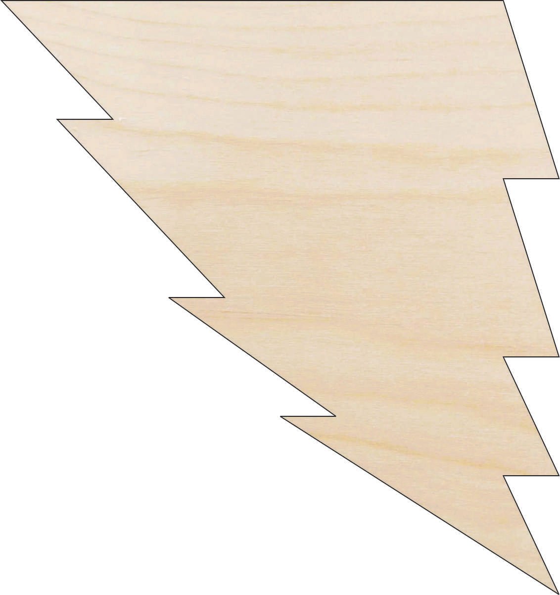 Lightning Bolt Wood Craft Shape - Laser Cut Baltic Birch Unfinished DIY Wood Art Supplies 48 - The Wood Shape Store