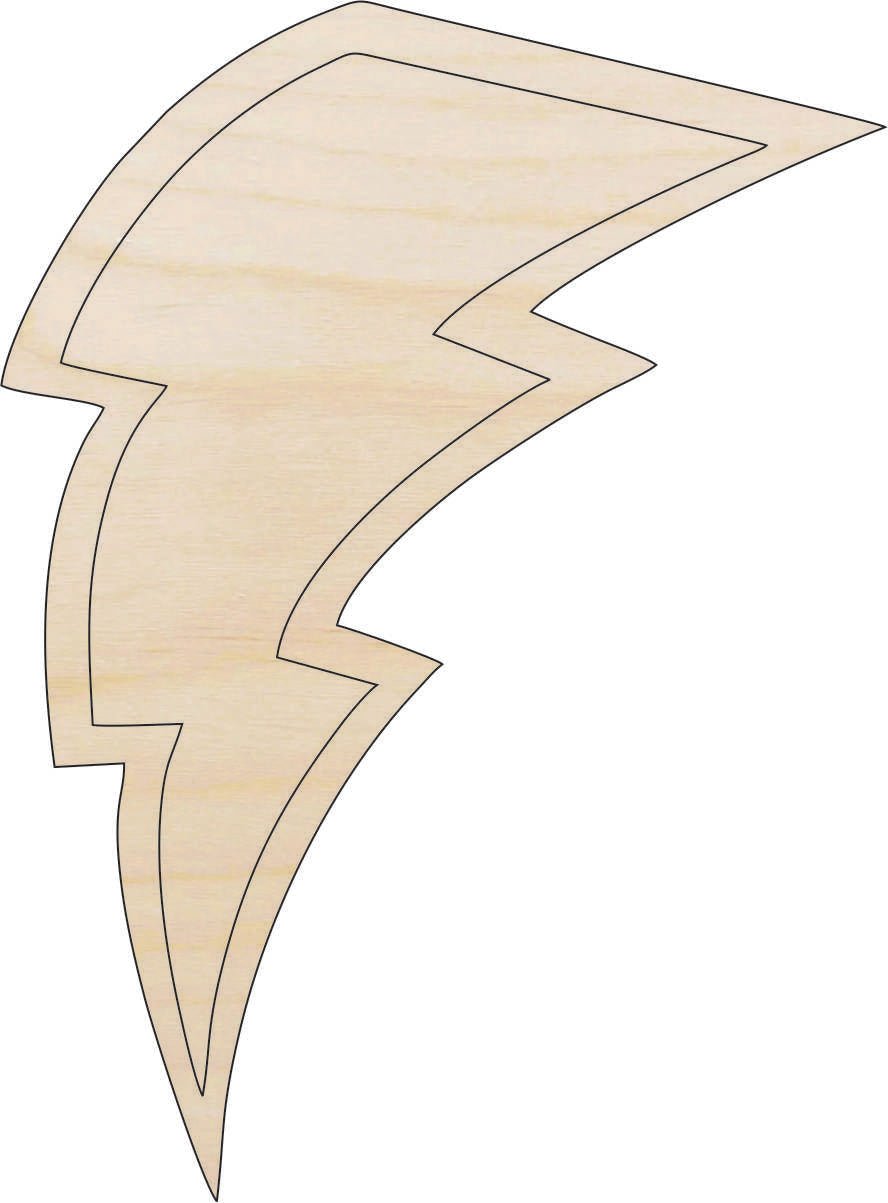 Lightning Wood Craft Shape - Laser Cut Baltic Birch Unfinished DIY Wood Art Supplies SKY4 - The Wood Shape Store