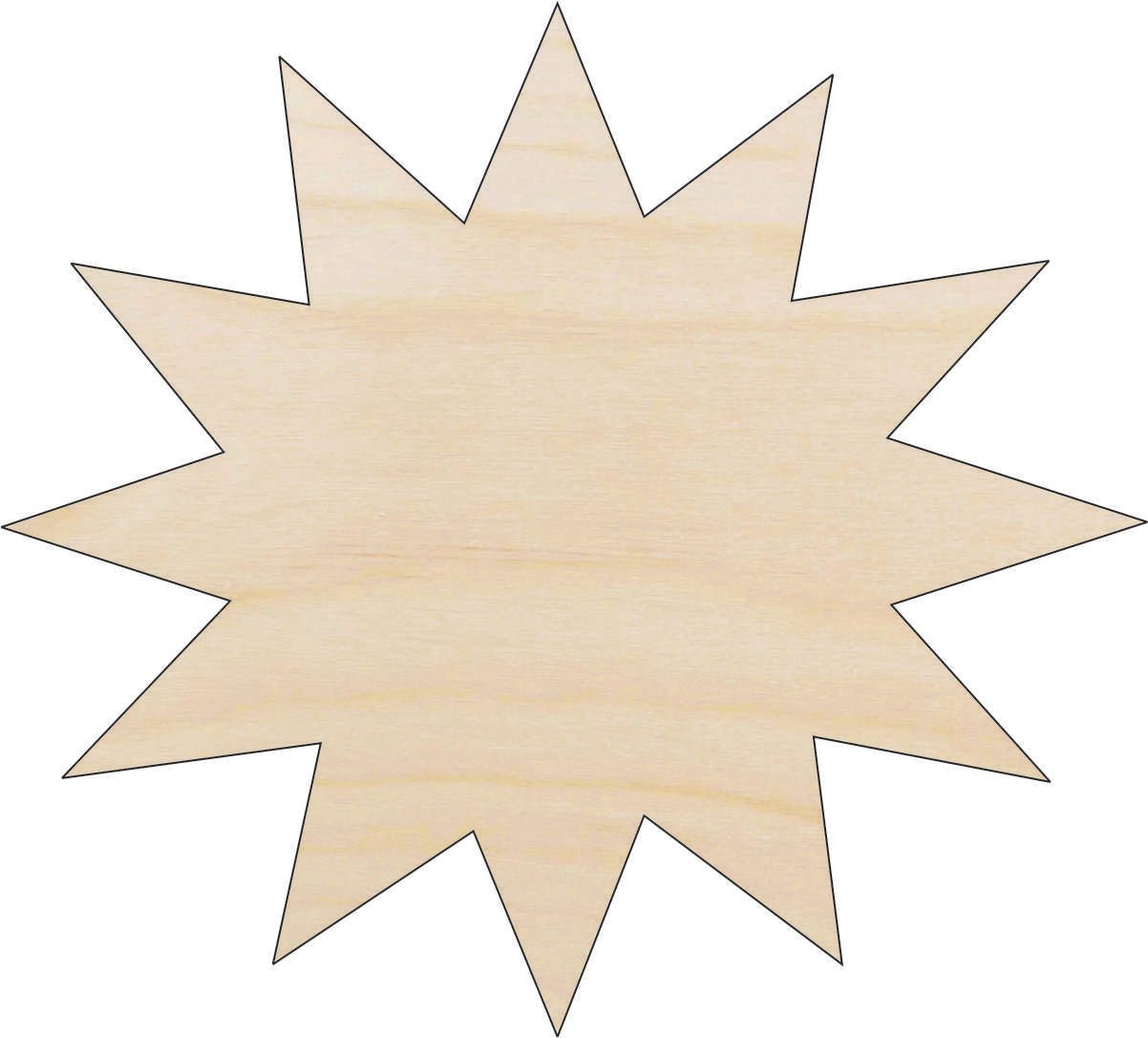 Sun Wood Craft Shape - Laser Cut Baltic Birch Unfinished DIY Wood Art Supplies SKY50 - The Wood Shape Store