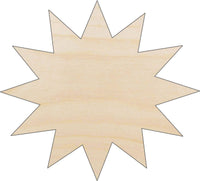 Sun Wood Craft Shape - Laser Cut Baltic Birch Unfinished DIY Wood Art Supplies SKY50 - The Wood Shape Store