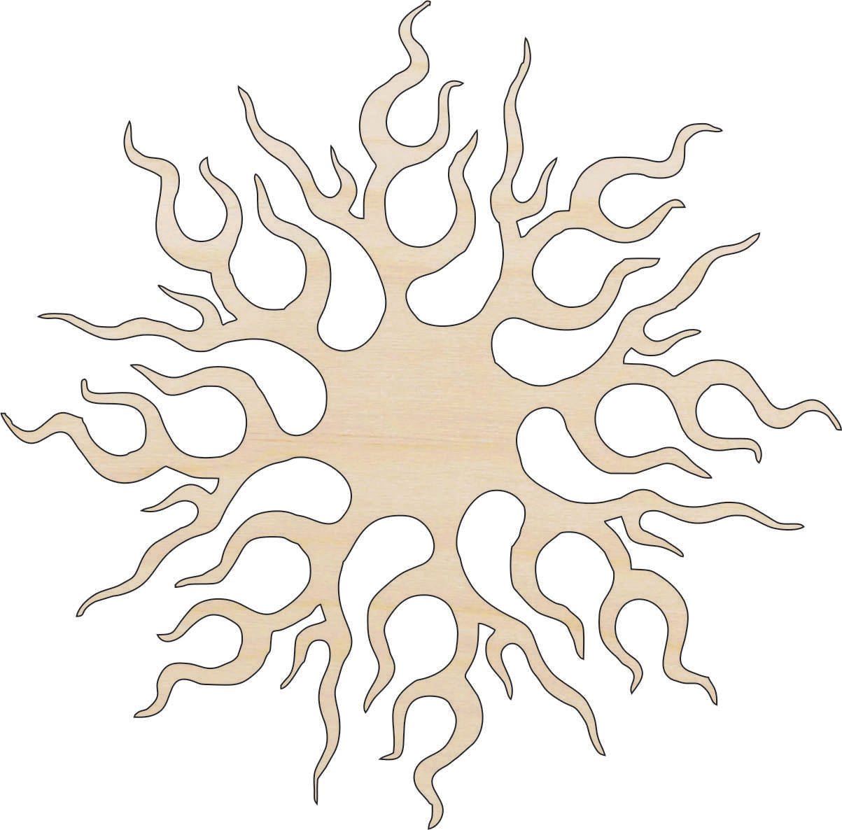 Sun Wood Craft Shape - Laser Cut Baltic Birch Unfinished DIY Wood Art Supplies SKY51 - The Wood Shape Store