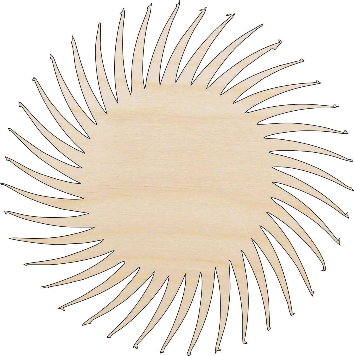 Sun Wood Craft Shape - Laser Cut Baltic Birch Unfinished DIY Wood Art Supplies SKY52 - The Wood Shape Store