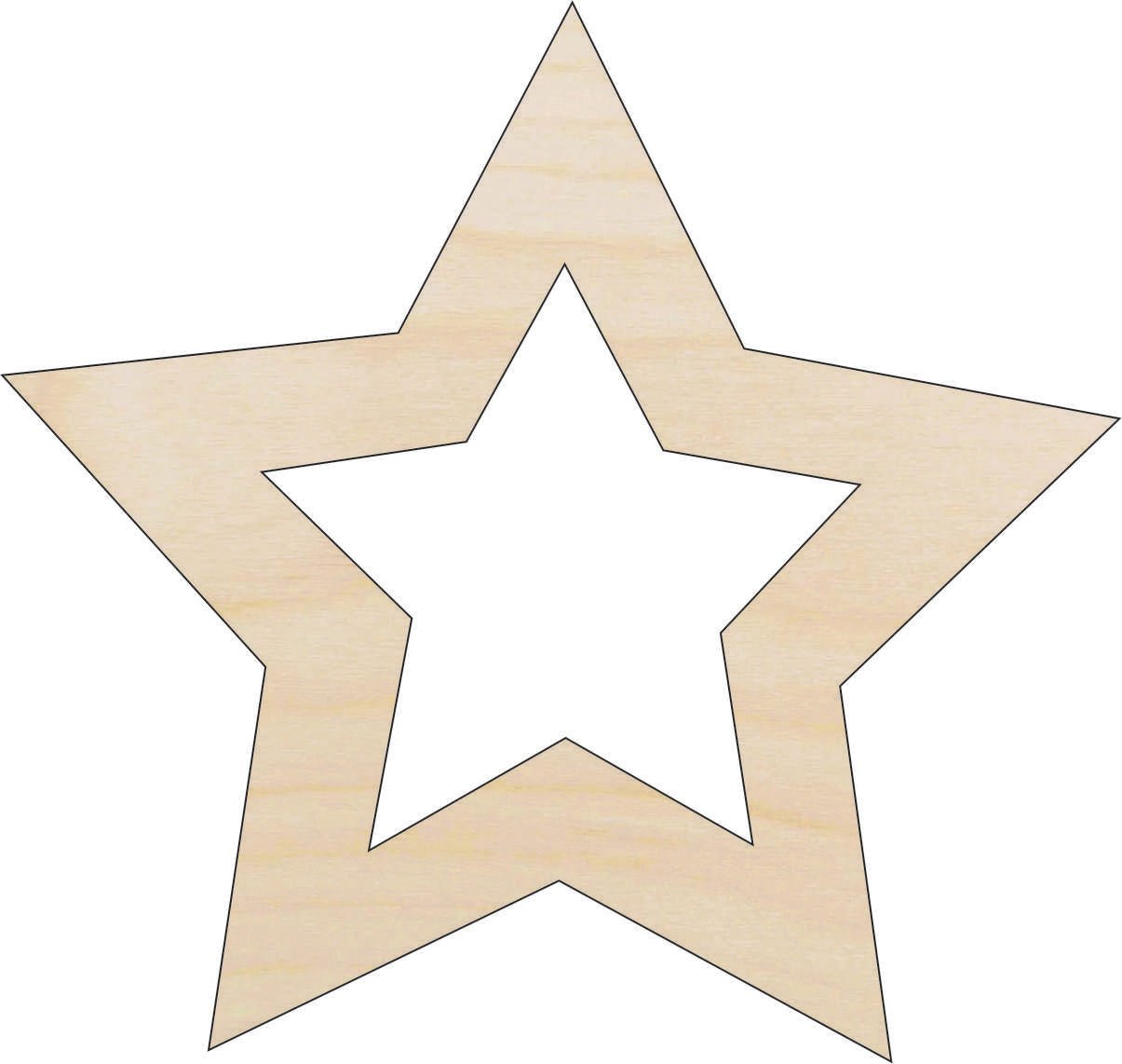Star Wood Craft Shape - Laser Cut Baltic Birch Unfinished DIY Wood Art Supplies SKY54 - The Wood Shape Store