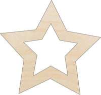 Star Wood Craft Shape - Laser Cut Baltic Birch Unfinished DIY Wood Art Supplies SKY54 - The Wood Shape Store
