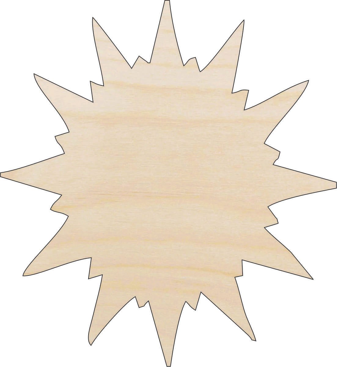 Sun Wood Craft Shape - Laser Cut Baltic Birch Unfinished DIY Wood Art Supplies SKY55 - The Wood Shape Store
