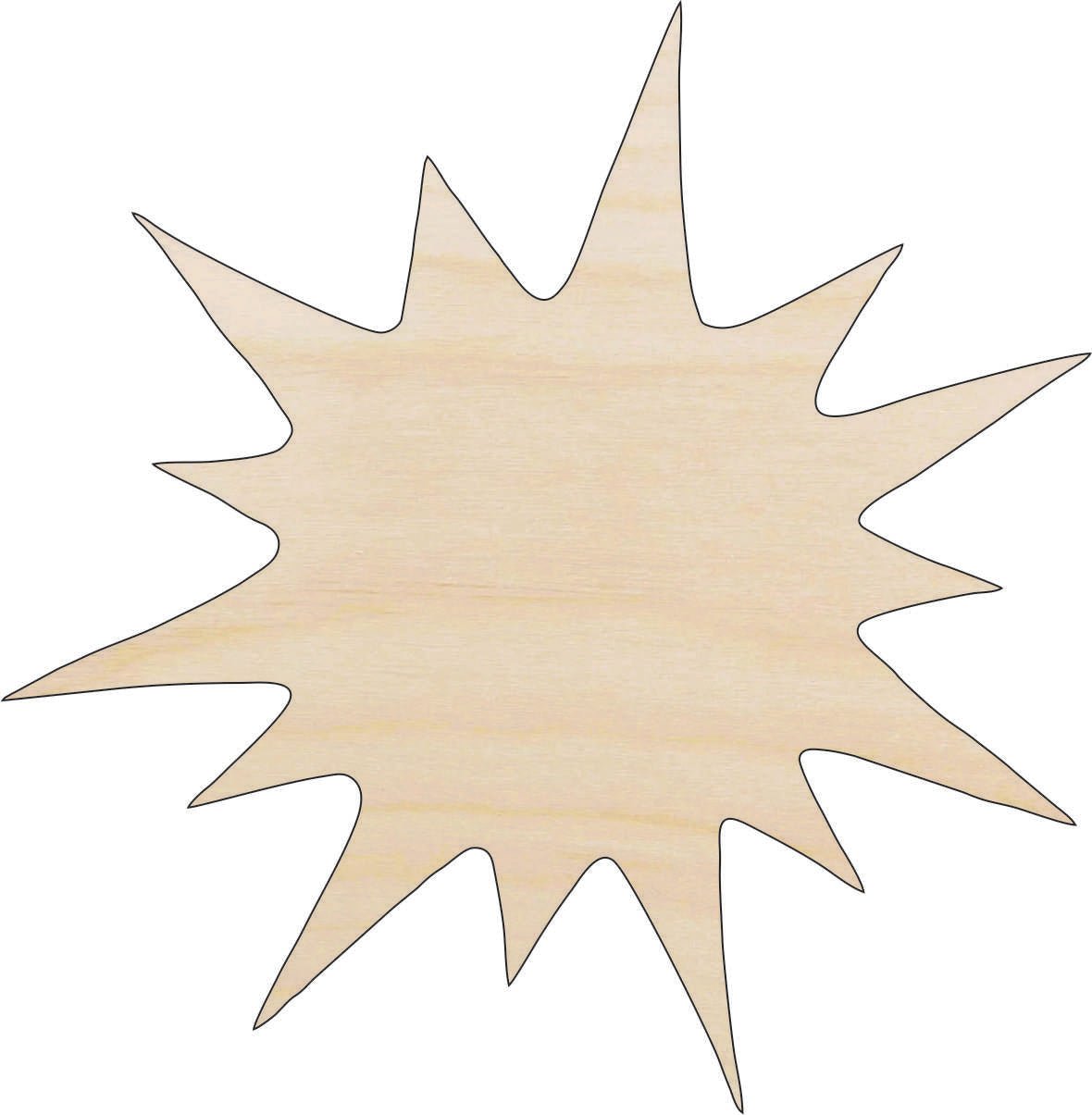 Sun Wood Craft Shape - Laser Cut Baltic Birch Unfinished DIY Wood Art Supplies SKY58 - The Wood Shape Store