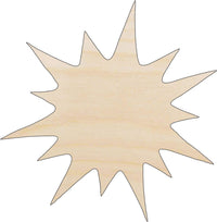 Sun Wood Craft Shape - Laser Cut Baltic Birch Unfinished DIY Wood Art Supplies SKY58 - The Wood Shape Store