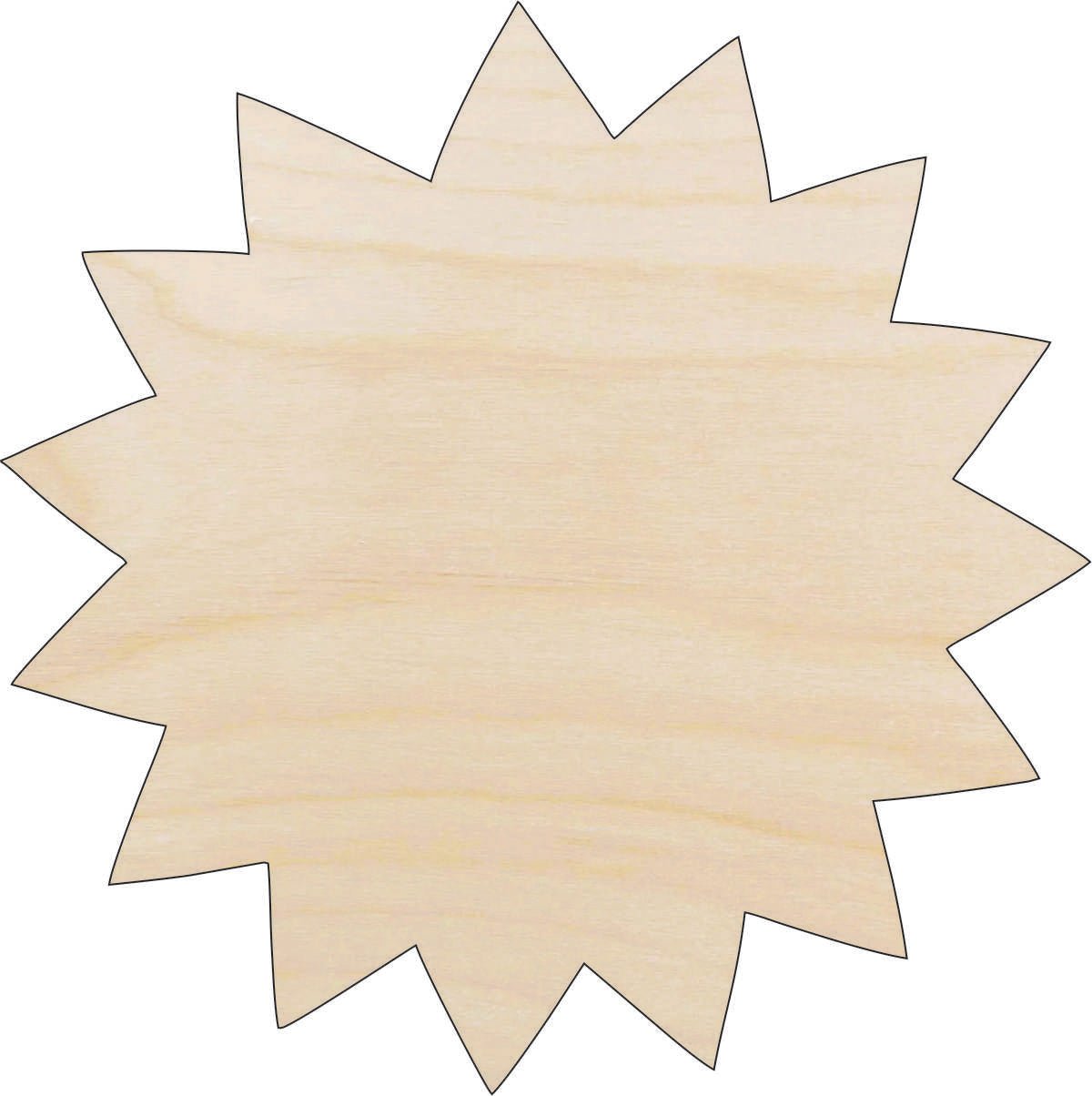 Sun Wood Craft Shape - Laser Cut Baltic Birch Unfinished DIY Wood Art Supplies SKY59 - The Wood Shape Store
